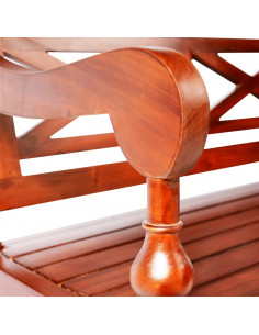 Panchina Batavia 136 cm Legno Massello di Mogano Marrone Scuro