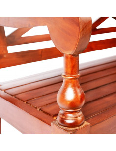 Panchina Batavia 98 cm Legno Massello di Mogano Marrone Scuro