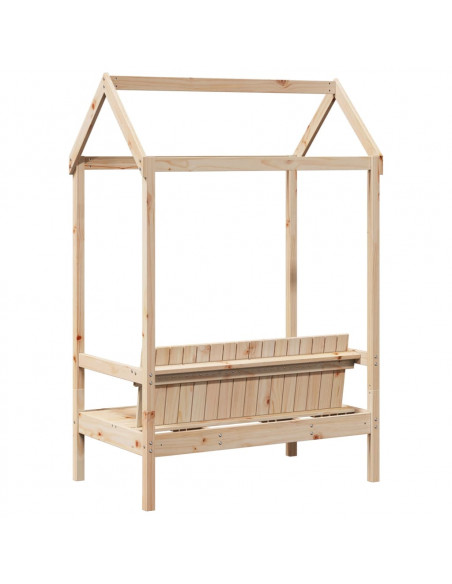Panchina con Tetto 117,5x70x176,5 cm in Legno Massello di Pino