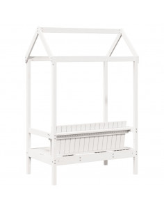 Panchina con Tetto Bianca 117,5x70x176,5 cm in Legno di Pino