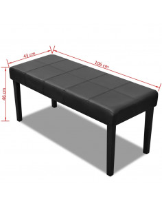 Panchina in Pelle Artificiale di Alta Qualità Nera
