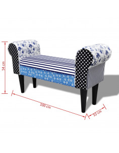 Panchina Patchwork Blu e Bianca