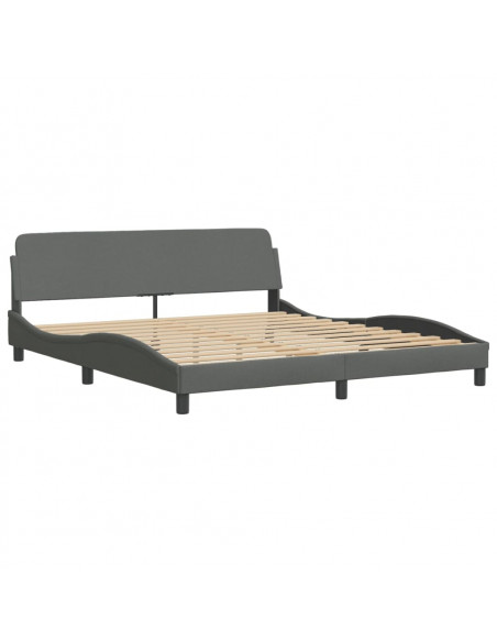 Letto con Materasso Grigio Scuro 180x200 cm Tessuto