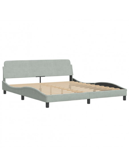 Letto con Materasso Grigio Chiaro 180x200 cm in Velluto