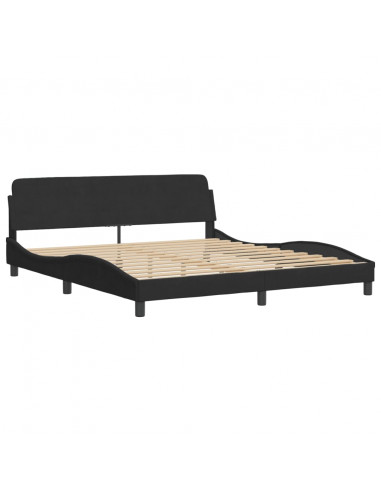 Letto con Materasso Nero 180x200 cm in Velluto