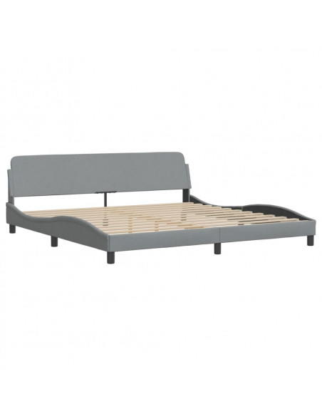 Letto con Materasso Grigio Chiaro 200x200 cm in Tessuto