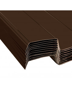 Pannelli da Tetto 12 pz in Acciaio Zincato Marrone