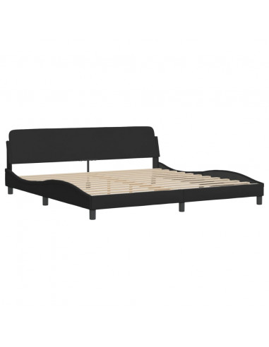 Letto con Materasso Nero 200x200 cm in Tessuto
