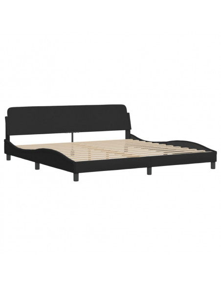 Letto con Materasso Nero 200x200 cm in Tessuto