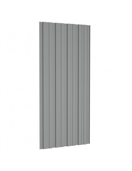 Pannelli da Tetto 36 pz in Acciaio Zincato Grigio 100x45 cm