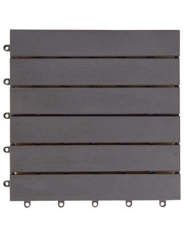 Pannelli Decking 30 pz Grigio Slavato 30x30cm Massello d'Acacia
