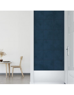 Pannelli Murali 12 pz Blu 30x30 cm Velluto 1,08 m²