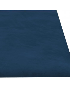 Pannelli Murali 12 pz Blu 60x15 cm Velluto 1,08 m²