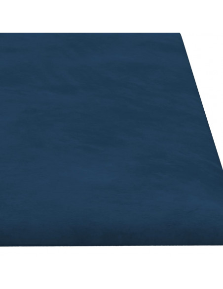 Pannelli Murali 12 pz Blu 60x15 cm Velluto 1,08 m²