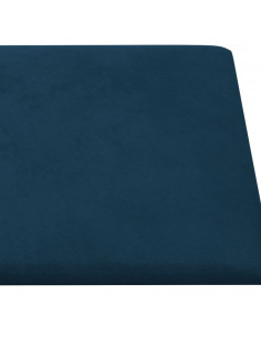 Pannelli Murali 12 pz Blu 90x15 cm Velluto 1,62 m²