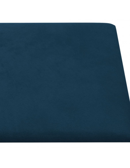 Pannelli Murali 12 pz Blu 90x15 cm Velluto 1,62 m²