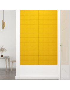 Pannelli Murali 12 pz Gialli 60x30 cm in Velluto 2,16 m²