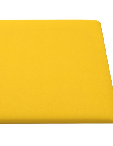 Pannelli Murali 12 pz Gialli 90x15 cm Velluto 1,62 m²