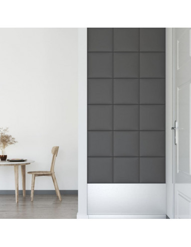 Pannelli Murali 12 pz Grigi 30x30 cm Similpelle 1,08 m²