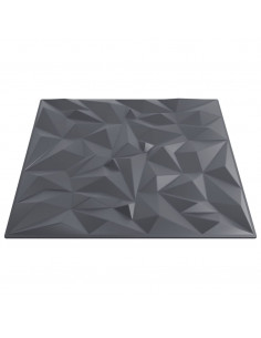 Pannelli Murali 12 pz Grigi 50x50 cm XPS 3 m² Ametista