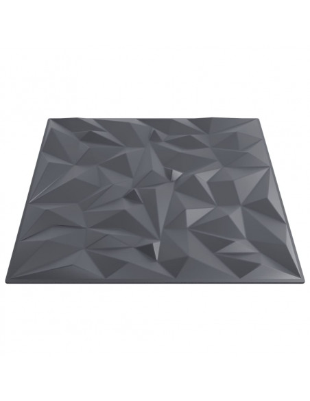 Pannelli Murali 12 pz Grigi 50x50 cm XPS 3 m² Ametista