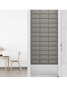 Pannelli Murali 12 pz Grigio Chiaro 30x15 cm Tessuto 0,54 m²