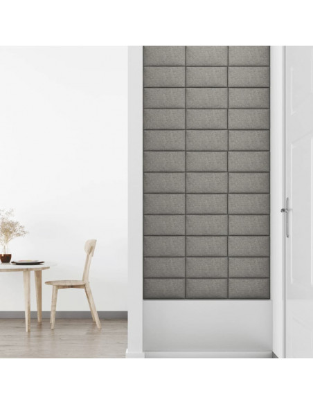 Pannelli Murali 12 pz Grigio Chiaro 30x15 cm Tessuto 0,54 m²