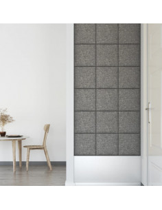 Pannelli Murali 12 pz Grigio Chiaro 30x30 cm in Tessuto 1,08 m²