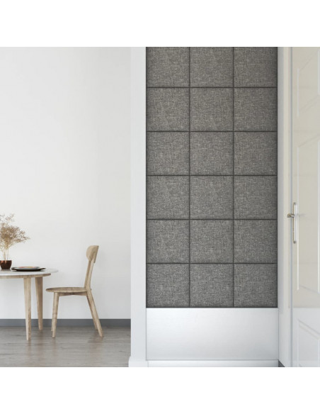 Pannelli Murali 12 pz Grigio Chiaro 30x30 cm in Tessuto 1,08 m²