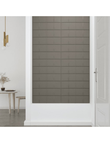 Pannelli Murali 12 pz Grigio Chiaro 60x15 cm Velluto 1,08 m²