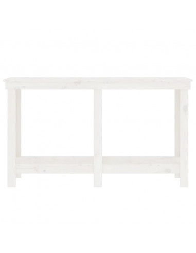 Banco da Lavoro Bianco 140x50x80 cm in Legno Massello di Pino
