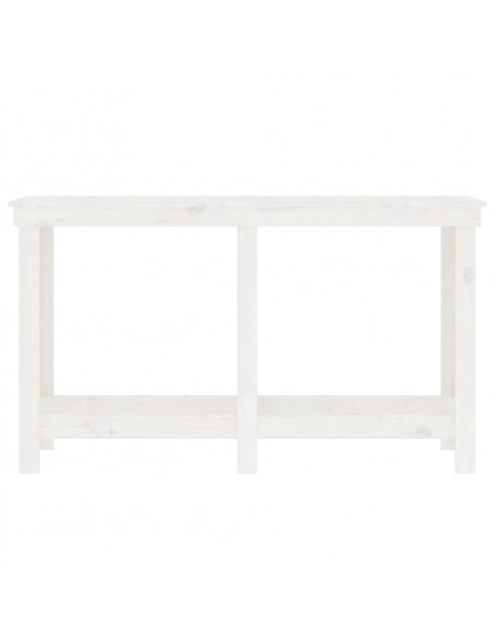 Banco da Lavoro Bianco 140x50x80 cm in Legno Massello di Pino