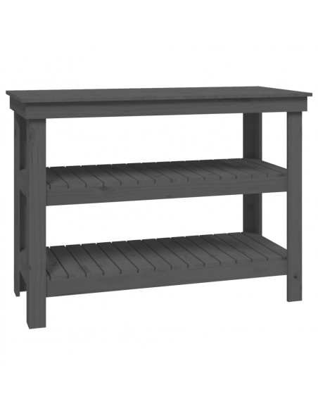 Banco da Lavoro Grigio 110,5x50x80 cm in Legno Massello di Pino