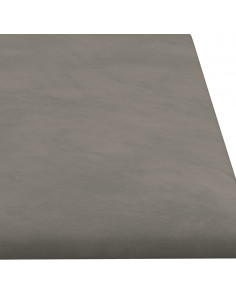 Pannelli Murali 12 pz Grigio Chiaro 60x15 cm Velluto 1,08 m²