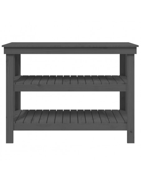 Banco da Lavoro Grigio 110,5x50x80 cm in Legno Massello di Pino
