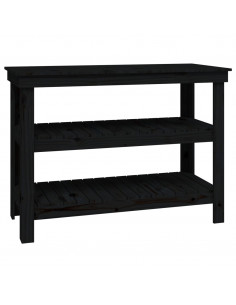 Banco da Lavoro Nero 110,5x50x80 cm in Legno Massello di Pino 2