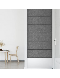 Pannelli Murali 12 pz Grigio Chiaro 90x30 cm Tessuto 3,24 m²