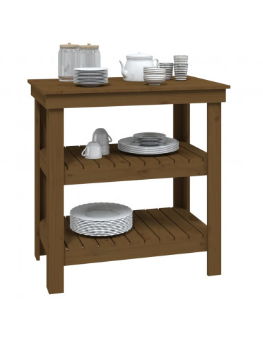 Banco da Lavoro Miele 78,5x50x80 cm in Legno Massello di Pino