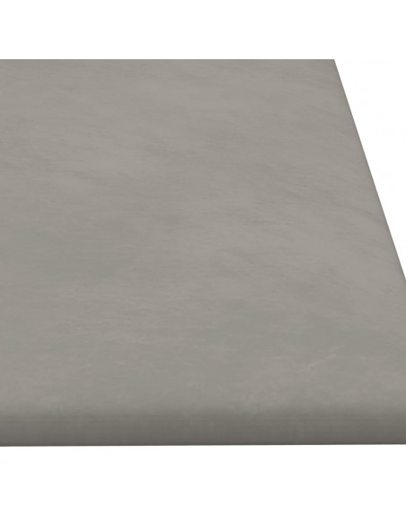 Pannelli Murali 12 pz Grigio Chiaro 90x30 cm Velluto 3,24 m²