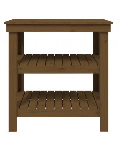 Banco da Lavoro Miele 78,5x50x80 cm in Legno Massello di Pino