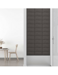 Pannelli Murali 12 pz Grigio Scuro 30x15 cm Tessuto 0,54 m²