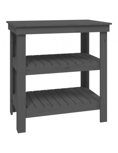 Banco da Lavoro Grigio 78,5x50x80 cm in Legno Massello di Pino