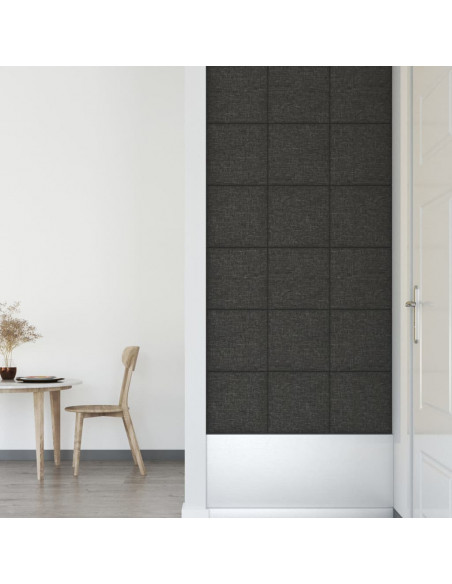 Pannelli Murali 12 pz Grigio Scuro 30x30 cm in Tessuto 1,08 m²
