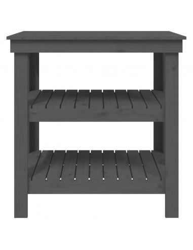 Banco da Lavoro Grigio 78,5x50x80 cm in Legno Massello di Pino