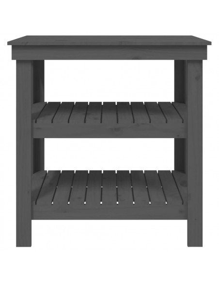 Banco da Lavoro Grigio 78,5x50x80 cm in Legno Massello di Pino