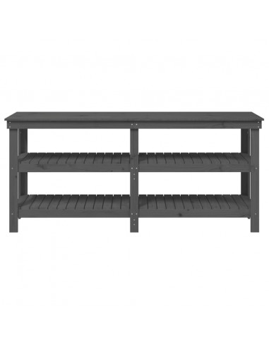 Banco da Lavoro Grigio 181x50x80 cm in Legno Massello di Pino