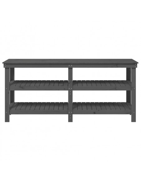 Banco da Lavoro Grigio 181x50x80 cm in Legno Massello di Pino