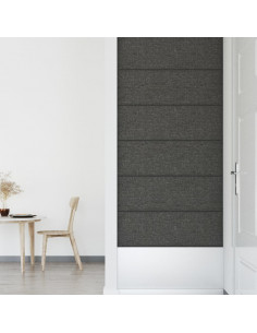Pannelli Murali 12 pz Grigio Scuro 90x30 cm Tessuto 3,24 m²