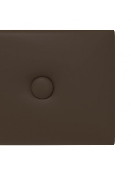 Pannelli Murali 12 pz Marrone 60x15 cm Similpelle 1,08 m²