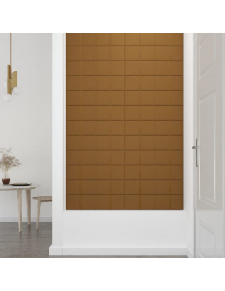 Pannelli Murali 12 pz Marroni 60x15 cm Velluto 1,08 m²